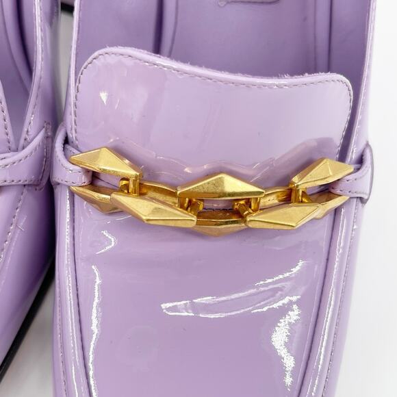 Jimmy Choo Diamond Tilda Wisteria Purple Patent Leather Chain Loafer Pump IT 40 - Picture 7 of 12